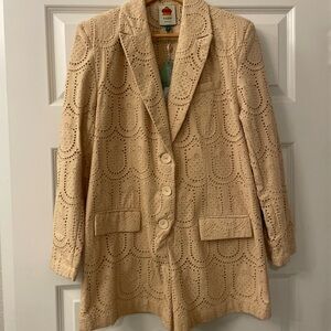 Farm Rio Eyelet Tailored Romper